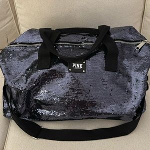 Pink by Victoria’s Secret NWOT Grey Sequin Duffle Bag